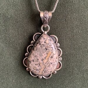 Dinosaur jasper pendant necklace